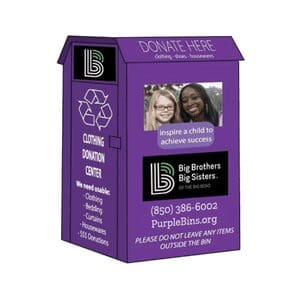 A purple box with a picture of two people.